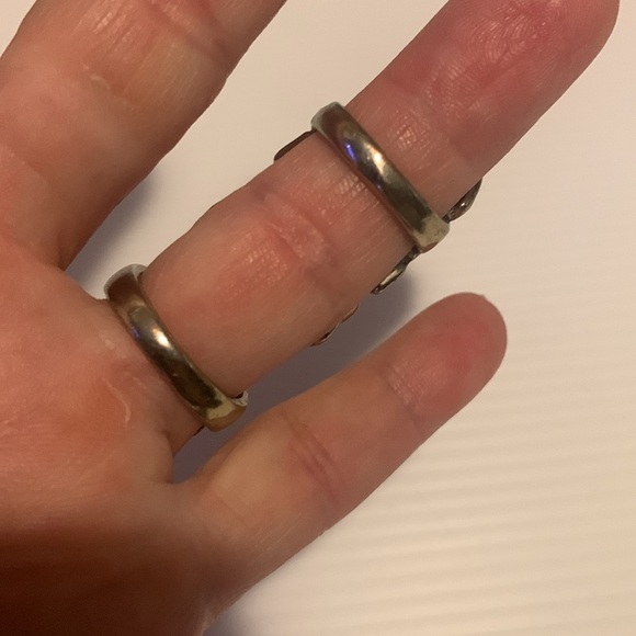 Yellow Gemstone Statement Ring vintage. Has 2 bands unique boho whimsical Y2K - Picture 3 of 8